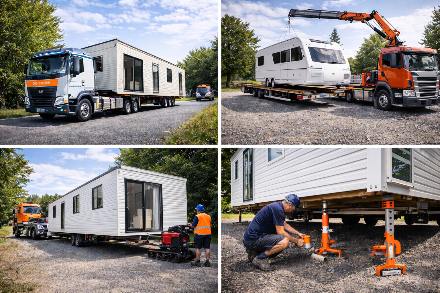 Transport et mise en place de mobil-home